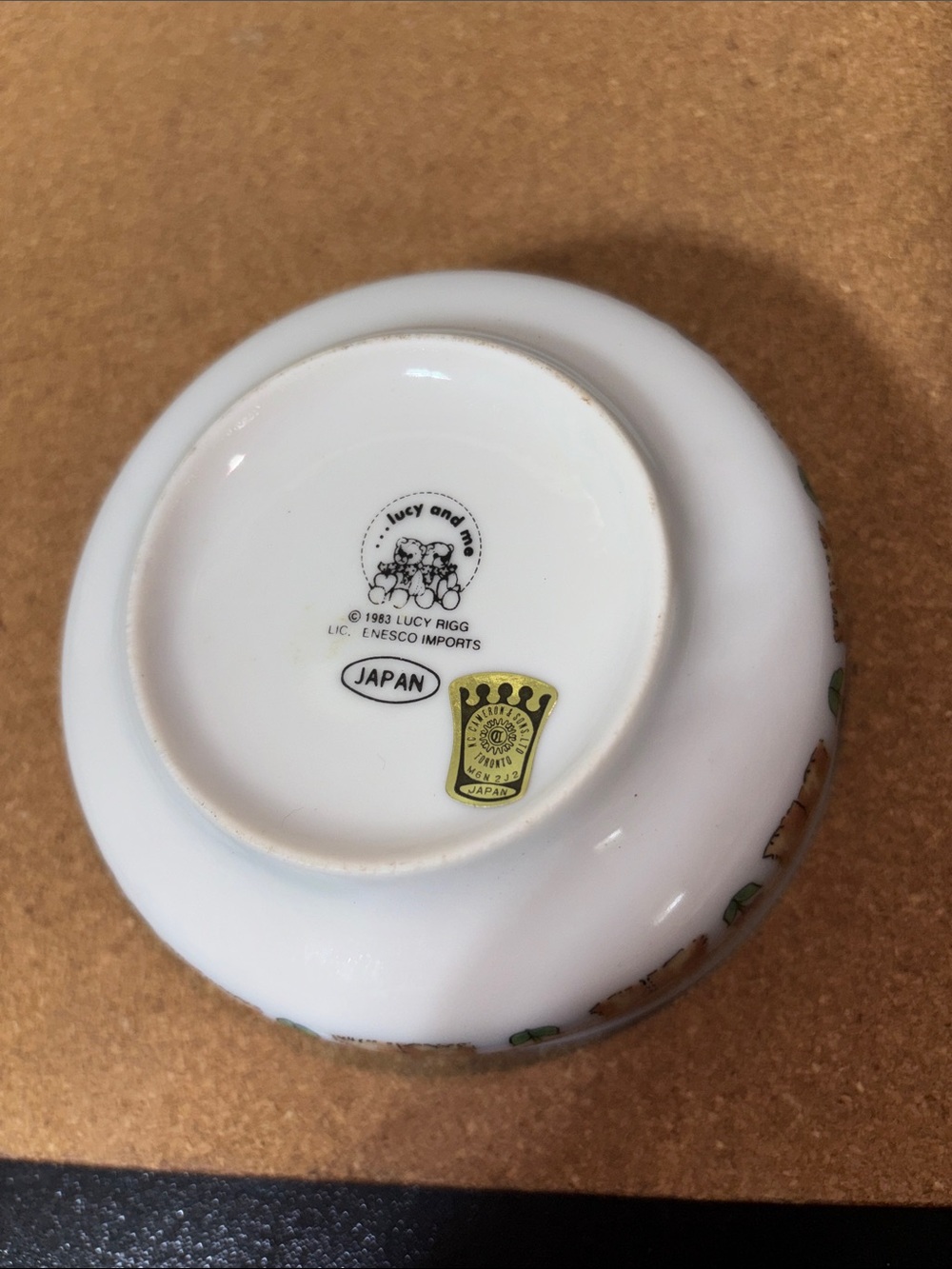 π3/$15 Children's Ceramic Teddy Bear Bowl - White with Multicolor Bears - Picture 2 of 4